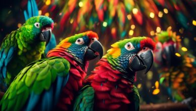 colorful amazon parrots rainforest s gems